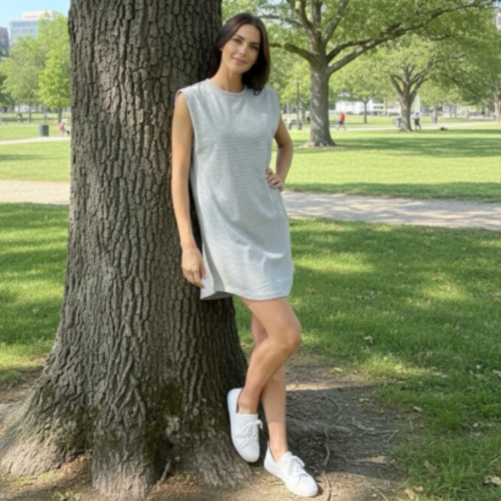 Gibson Latimer Jersey Knit Striped Dress